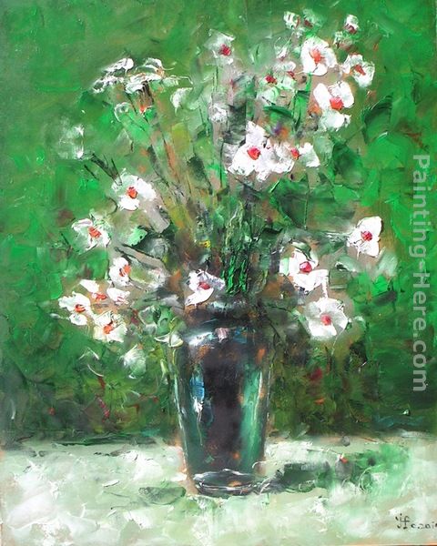 White Flowers 15 painting - Ioan Popei White Flowers 15 art painting